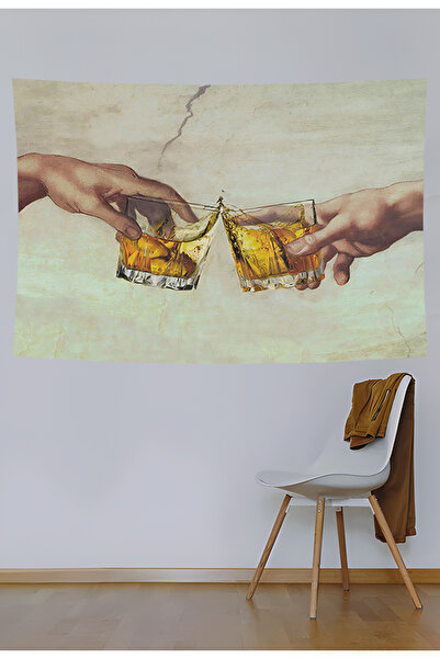 Nivendi Modern Klasik Kadeh Kaldırma Kumaş Duvar Örtüsü Ev Dekorasyon Duvar H...