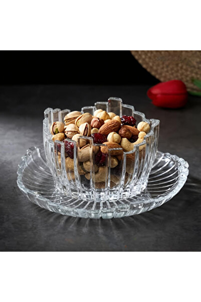 GLASS ELMAS (12 Parça) Cam Çerezlik Kase Takımı Sunumluk