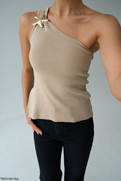 Qu Style Omuzundan Aksesuarlı Bluz