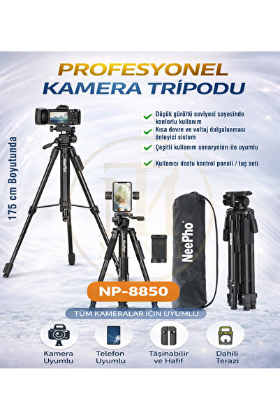 Moxti Tripod Bluetooth Kumandalı Ve Taşıma Çantalı 175cm Tripot Profesyonel 1...
