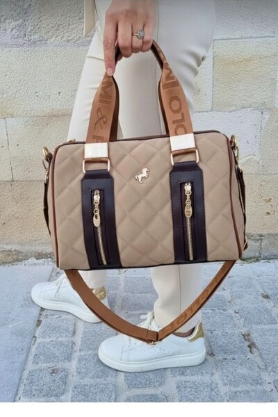 ÇANTAM GELSİN Originalna ženska prošivena cilindrična torba za ruku i rame, d...