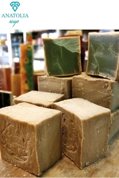 Anatolia Soap صابون حلب 2 قطعة، صابون بزيت الغار وزيت الزيتون، صابون عربي مصن...