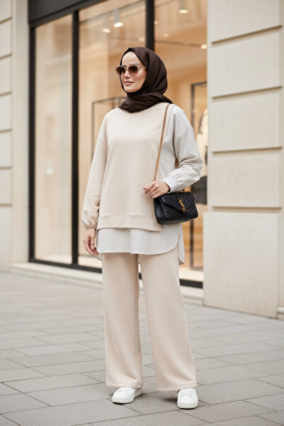 ASEL FASHİON طقم حجاب نسائي مكون من قميص وقطعتين