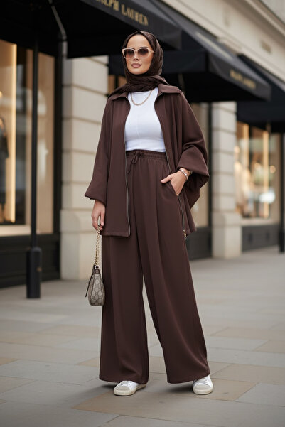 Aselim Hijap Moda طقم إليجانزا بالازو مزدوج بسحاب - موسمي - مقاسات من 36 إلى ...