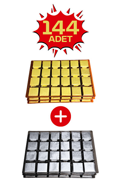 Bubi Çikolata Altın & Gümüş Sargılı Sütlü Madlen 140 Adet İkramlık Çikolata