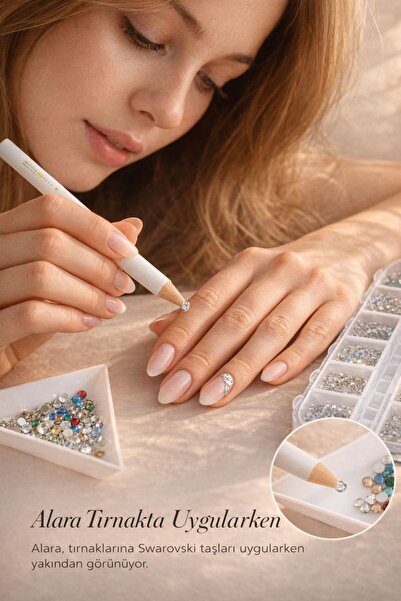 YAYOGE Nail Art Swaroski 1000 Adet Taş Set/balmumu Beyaz Taş Tutucu Kalem