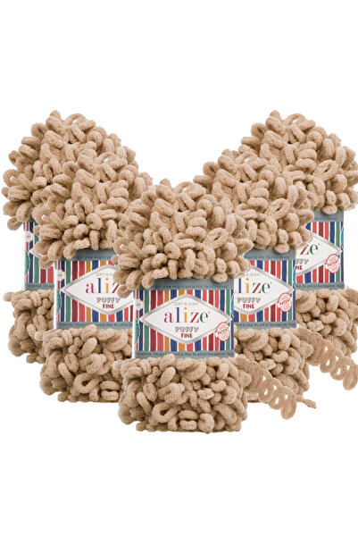 Alize Puffy Fine 5'li 415 Bej El Örgü İpliği