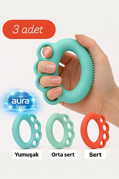 AURA LİNE 3 sertlikte Silikon El Bilek Parmak Güçlendirme Ameliyat Sonrası El...