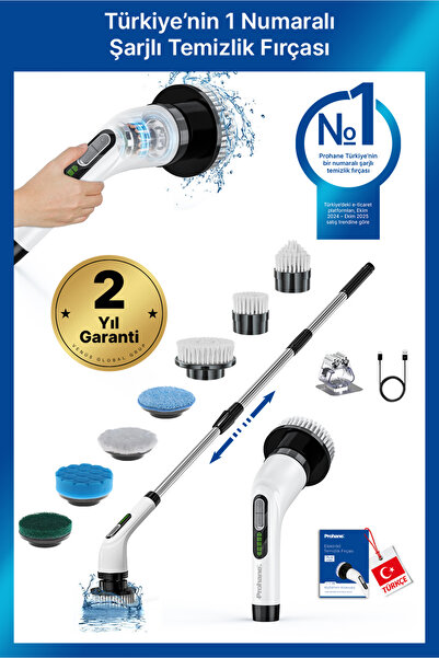 prohane Şarjlı Ve Elektrikli Temizlik Fırçası | 7 Başlık Dahil | Turbo Dönüş ...