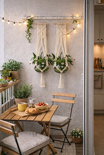 ME TERRA Roes 2 Li Makrome Saksılık