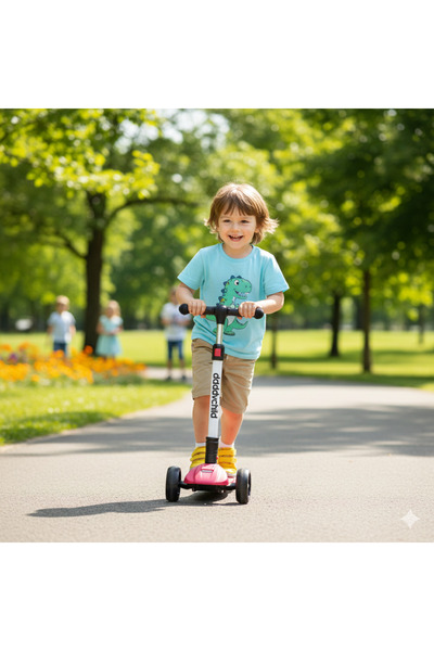 Scooter سكوتر أطفال ثلاثي العجلات بتصميم انسيابي وقابل للطي -لون أوردي