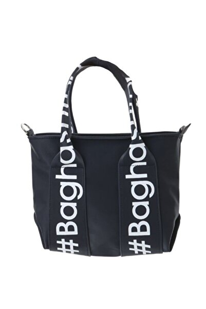 Baghashtag Navy Blue Mini Waterproof Handle Written Tote Bag