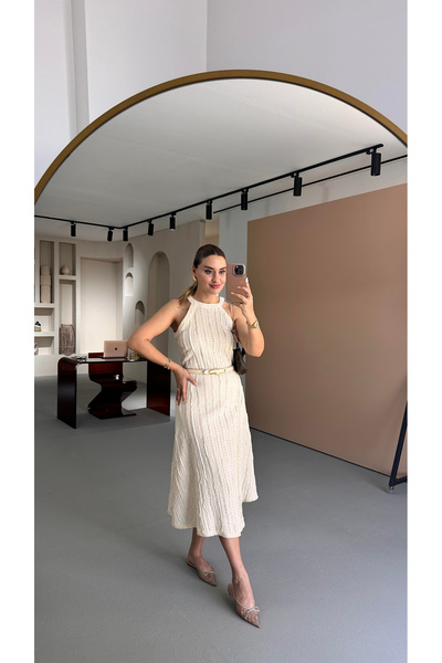 Sezgi Tekin Φυσική μπλούζα με γιακά Halter