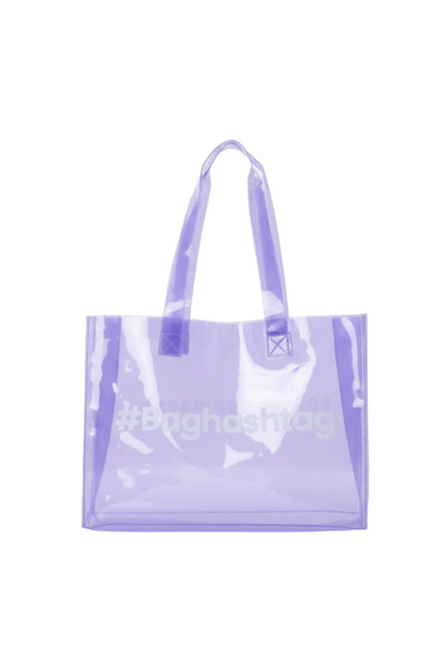 Baghashtag حقيبة شاطئ شفافة أرجوانية