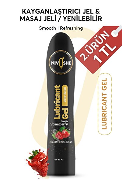 NIVOSHE Premium Kayganlaştırıcı Jel Büyük Boy Lubricant Gel (ÇİLEK) Masaj Jel...