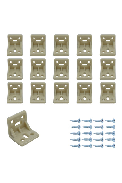 MR.BRACKET 15 ad. Krem Plastik L Gönye Köşe Bağlantı Aparatı - Mobilya Dolap ...