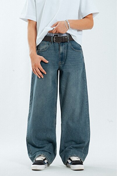 Super Rare بنطال جينز فضفاض كبير الحجم للرجال US3967MV