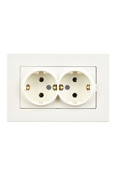Günsan Elektrik Günsan Eqona Fildişi Beyazı İkili Topraklı Priz