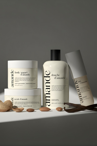 Amande İmza Seri Duş Jeli + Vücut Misti + Vücut Yoğurdu + Vücut Peelingi