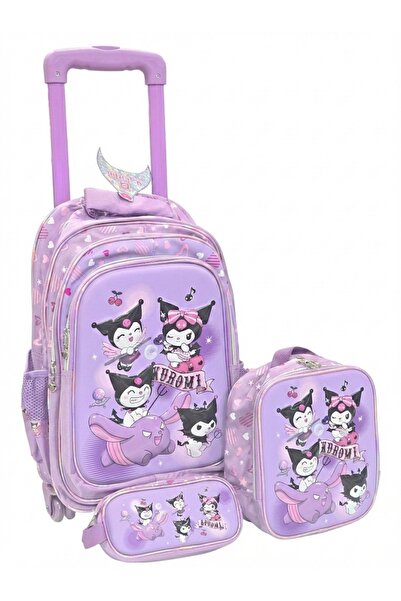 Aspire Books حقيبة ظهر كرومي بعجلات مع صندوق - مجموعة