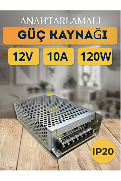 Arduino 12V 10A 120W Universal Güç Kaynağı – LED Şeritler, Kameralar ve Elekt...
