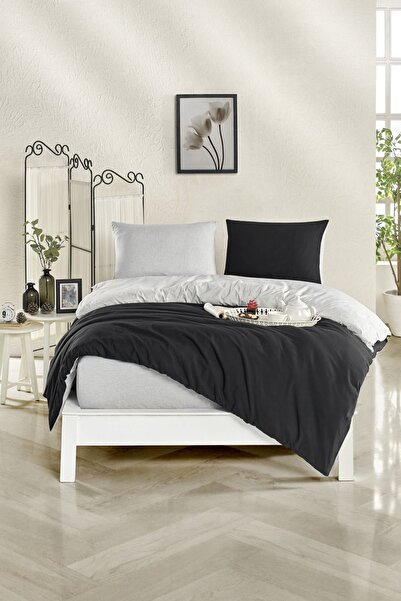 HOMENUP 150X200 Double-Sided Double Size Duvet Cover Set with Elastic Sheets