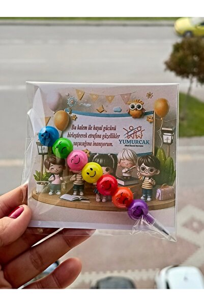 Lilamor 15 Adet sınıfına hoşgeldin 23 Nisan Emoji Yumurtlayan Kurşun Kalem