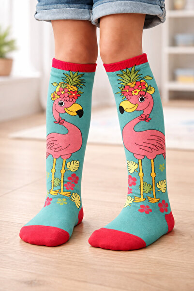 Katia&Bony جوارب الركبة منقوشة فلامنغو للفتيات