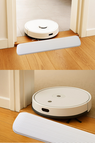 Roboqoq 4.5cm x 85cm Beyaz Robot Süpürge Rampası Kapı Eşik Rampası