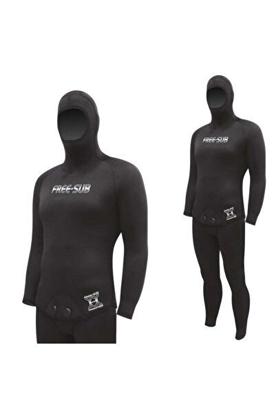 Free-Sub 9mm Karadeniz Yamamoto39 Siyah Profesyonel Scuba Tüplü Dalış Elbisesi