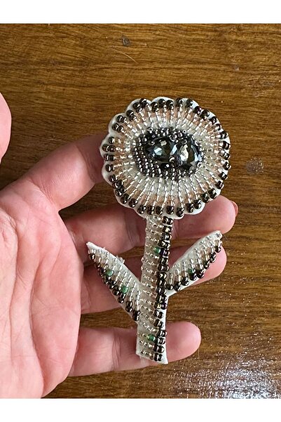Gönülden Tasarım 11x6 cm Accesoriu pentru cusut cu flori din margele de piatra