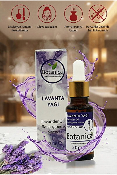 botanica %100 Saf Lavanta Uçucu Yağı (Angustifolia) 20 ml - Sivilce ve Rahatl...
