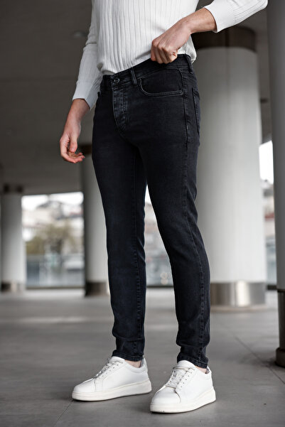 Ser Joven Erkek Antrasit Slim Fit Likralı Jean Pantolon