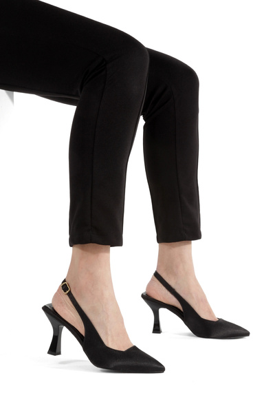 oyyo Ежедневни удобни дамски обувки на ток със сатенена шпилка с остър връх с...