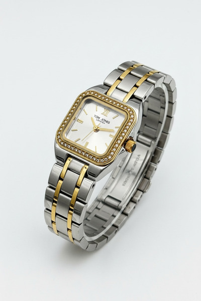 Tom Jones Steel Strap, Gold Lines, Square Case, Waterproof, 2 Years Warranty ...