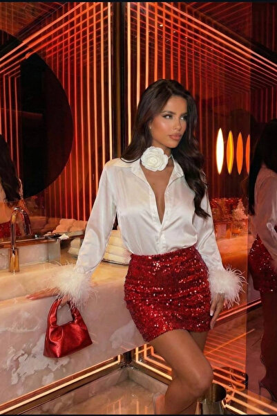 Afitapbutikmoda ZR Model Pul Payet Mini Etek