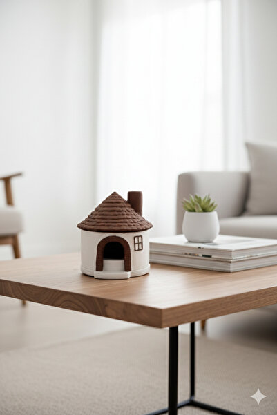 Crealis El Yapımı Kahverengi Taş Tozu Geri Akış Ev Tütsülük Dekoratif Şelale ...