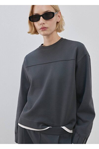 MANGO Woman Kolları büzgülü sweatshirt