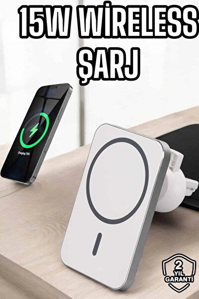 shopwave araç uyumlu Kablosuz 15W Taşınabilir Şarj Aleti Çift Kablo
