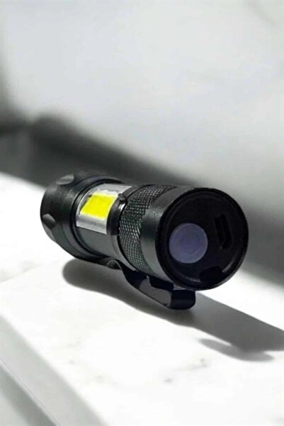 shopwave Şarjlı Metal Zoomlu El Feneri Işıldak Led Işık Taşınabilir El Lambası
