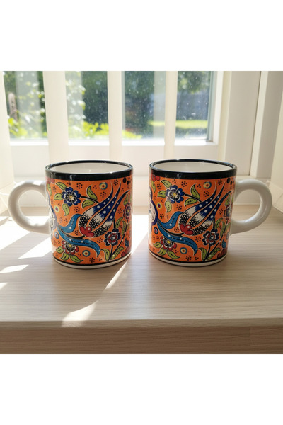 rgs seramik Set of 2 Handmade Ceramic Mugs, Ceramic Coffee and Tea Mug Set