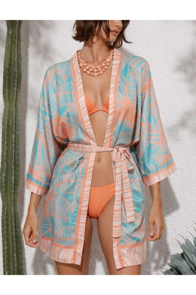 GODE Bat Sleeve, Chiffon Satin Kimono