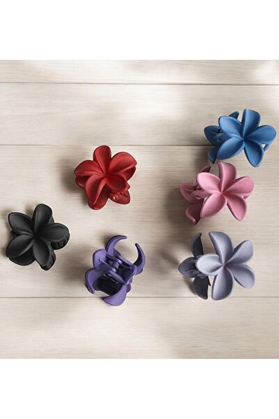 Marchen Collection Kadın Lotus Pastel Renk Tonlarda 9 cm 6'lı Toka Set