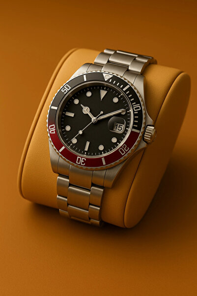 sezerekspres ساعة يد رجالية معدنية بتقويم ستانلس ستيل لا تفقد بريقها