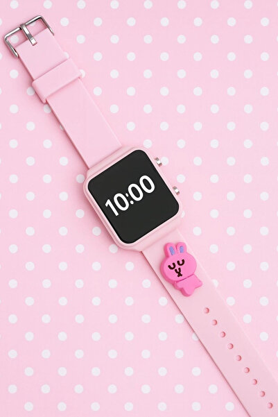 sezerekspres ÇOCUK KOL SAATİ SİLİKON KORDONLU TAVŞAN EMOJİLİ LED ÇOCUK SAATİ