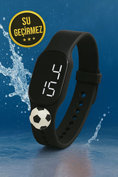 sezerekspres Çocuk Kol Saati Dokunmatik Led Su Geçirmez Taraftar Siyah-Beyaz ...