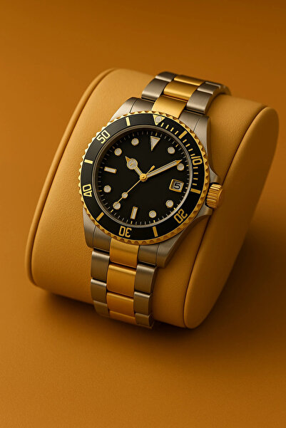 sezerekspres ساعة يد رجالية معدنية بتقويم ستانلس ستيل لا تفقد بريقها