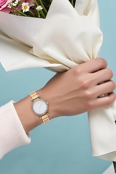 sezerekspres ساعة يد معدنية نسائية