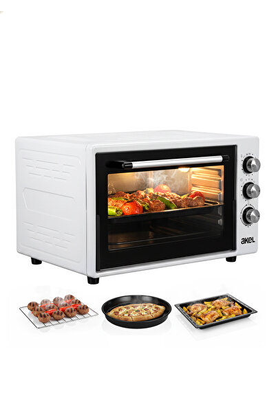 Akel AF950L 50 lt Gri Midi Fırın, İç aydınlatmalı, Zaman Ayarlı, Çift Tepsili