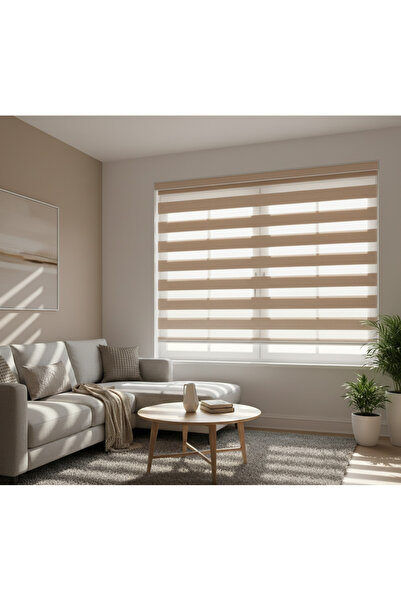 destello by tk Kahverengi Zebra Stor Perde | Işık Geçirgen Ayarlı | Şık ve Mo...